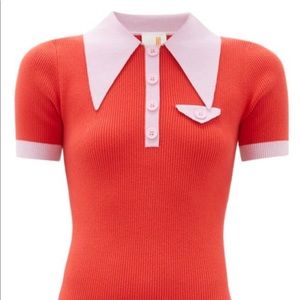 JoosTricot Red & Pink Polo Top